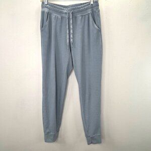 Andrew Marc New York Jogger Pants S Women Light Blue Ribbed Pull On Athleisure